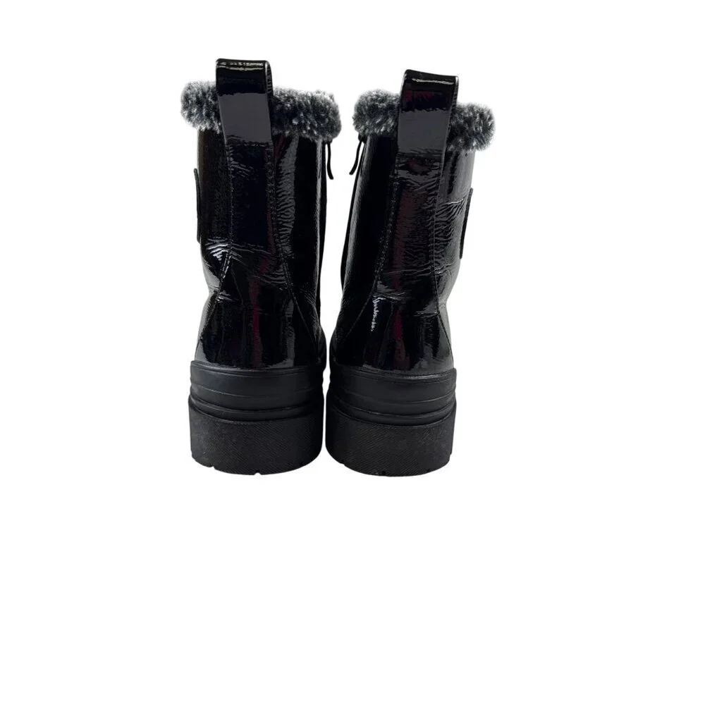 Aquatherm Lyn Women's Boots Faux Fur Waterproof Black Temp Rated Size 8 NEW